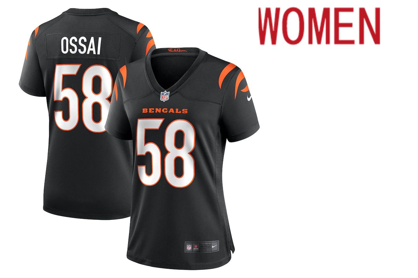 Women Cincinnati Bengals #58 Joseph Ossai Nike Black Game NFL Jersey
